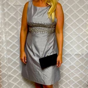 Eliza J Semi Formal Cocktail Dress Silver